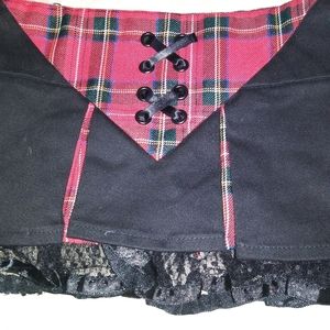 Living Dead Souls Mini Skirt Black with Red XL